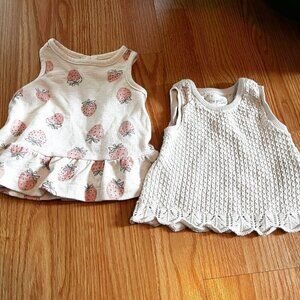 Little Planet Organic Baby Tank Tops Lot of 2 Beige 6 months So Soft!